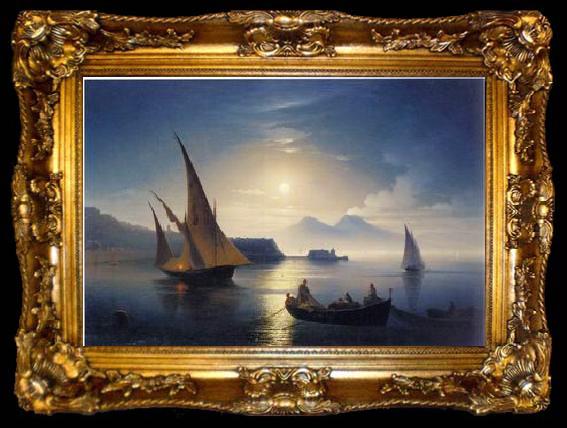 framed  unknow artist Seascape, boats, ships and warships. 92, ta009-2